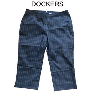 DOCKERS pinstriped cropped dress pants